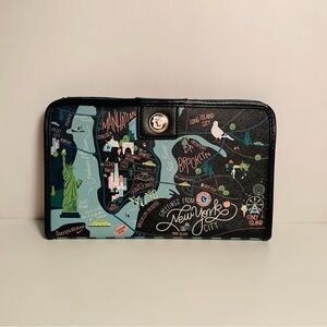 Spartina 449 “Greeting From New York” Black Snap Large Wallet